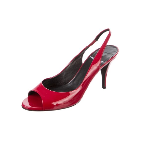 THRDUP- GORGEOUS! Pierre Hardy Red Slingback Kitten Heel Open Toe - Picture 2 of 5